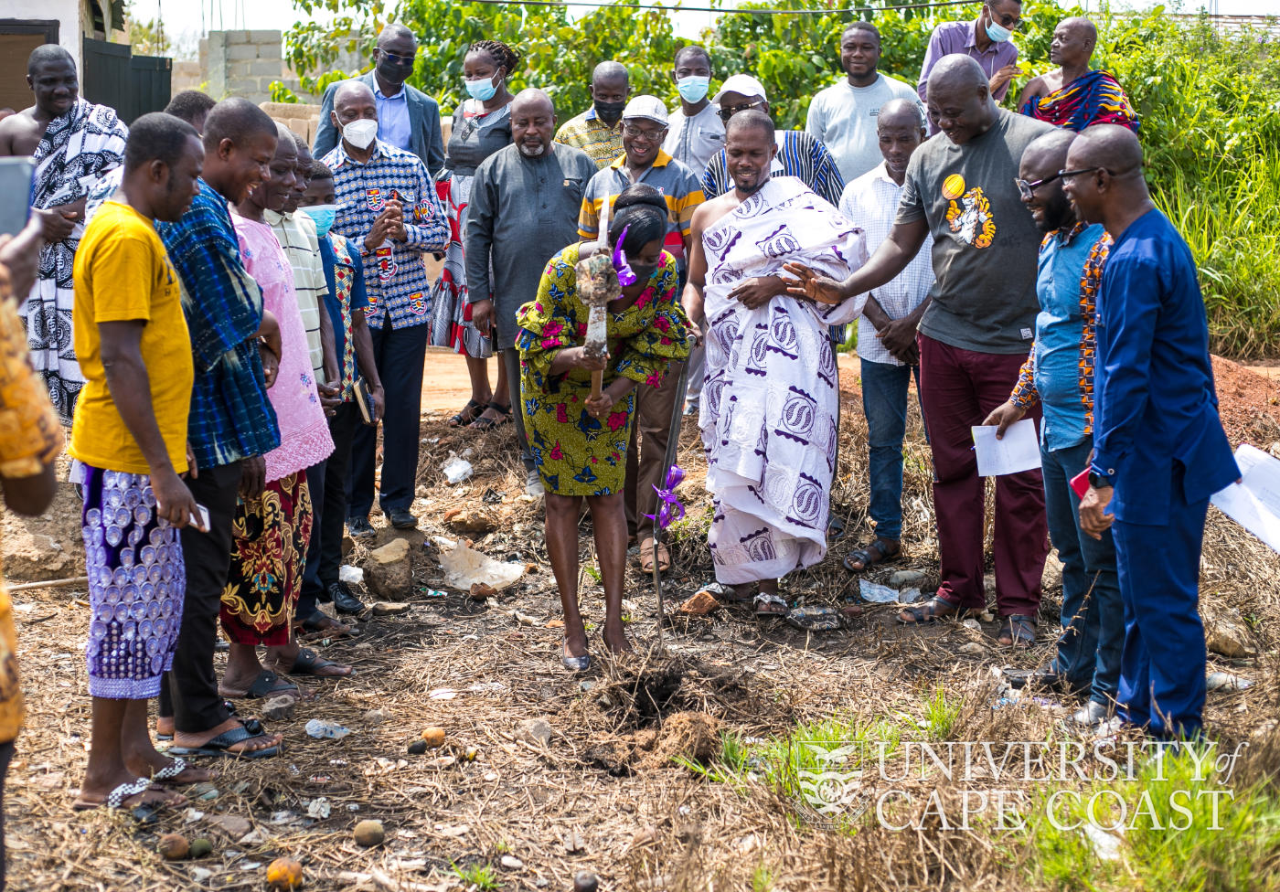 UCC cuts sod for the construction of an ultra-modern toilet facility for the people of Amamoma UCC