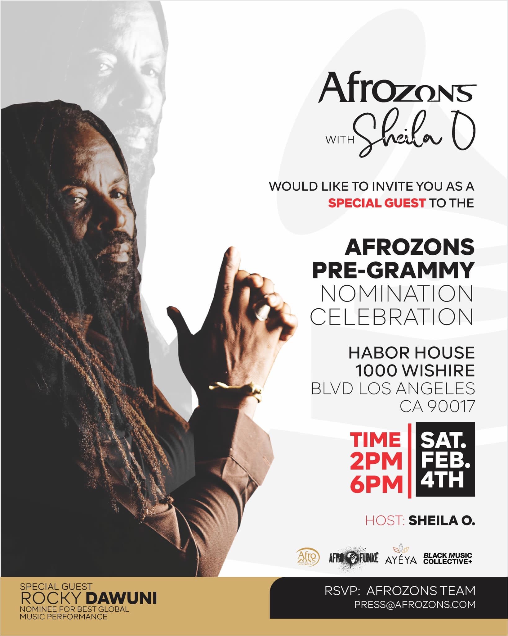 Rocky Dawuni readies for AfroZons Pre-GRAMMY Nomination Celebration on Saturday, February 4th