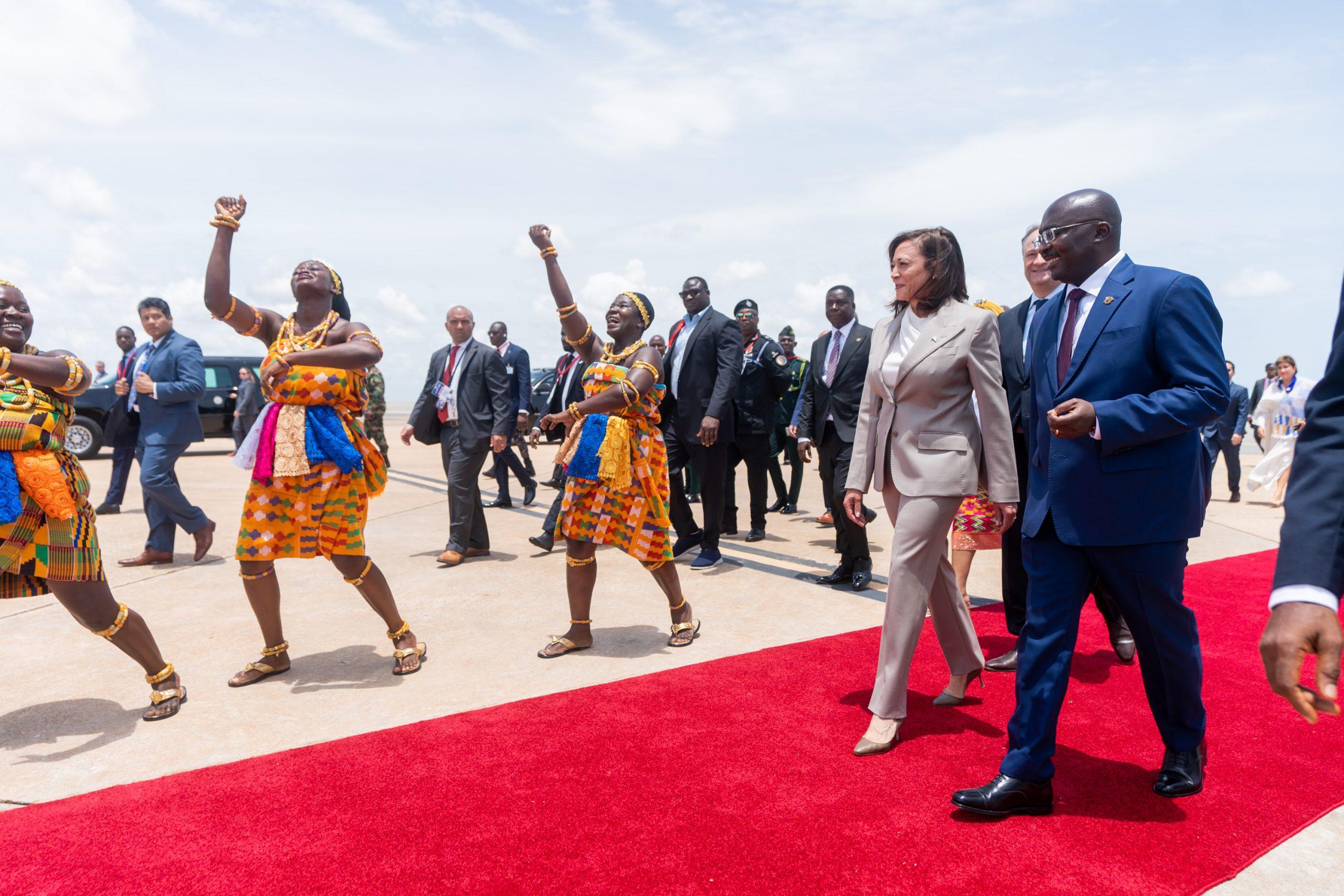 CAPE COAST welcomes US Vice President Kamala Harris Today. CAPE COAST receives US Vice President Kamala Harris