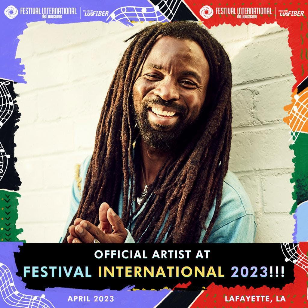 Rocky Dawuni performs at Festival International de Louisiana Rocky Dawuni